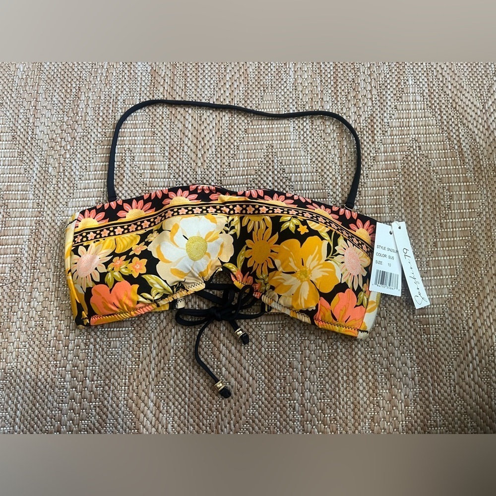 Sunshine 79 Women's Flow Pow Bandeau Bra Swimsuit Top, Size 10, NWT - Picture 1 of 9